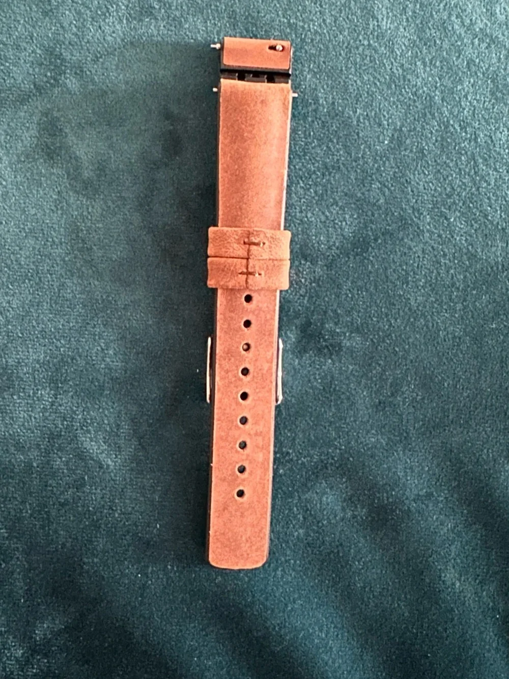 Men's Suede Watch Strap in Light Brown with Silver Buckle